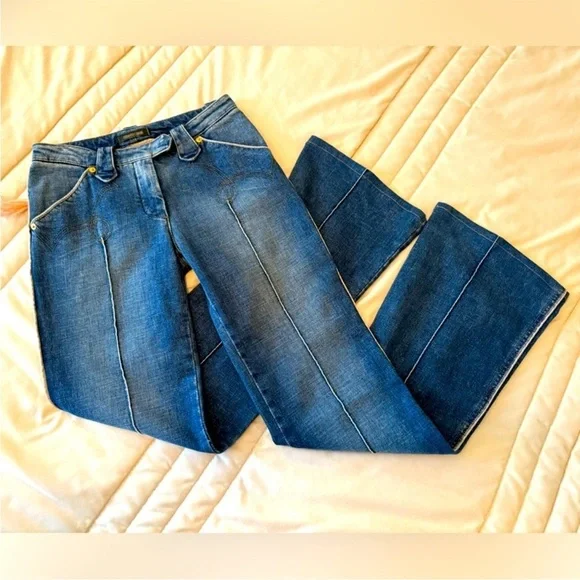 Roberto Cavalli Blue Flare & Wide Leg Jeans - Picture 12 of 13